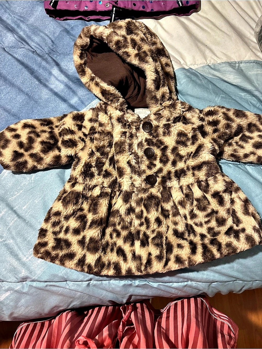 First Impressions Kids Leopard Print Hooded Jacket